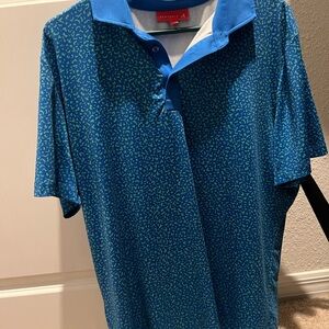 Redvanly Blue and Green Golf Polo Shirt L
